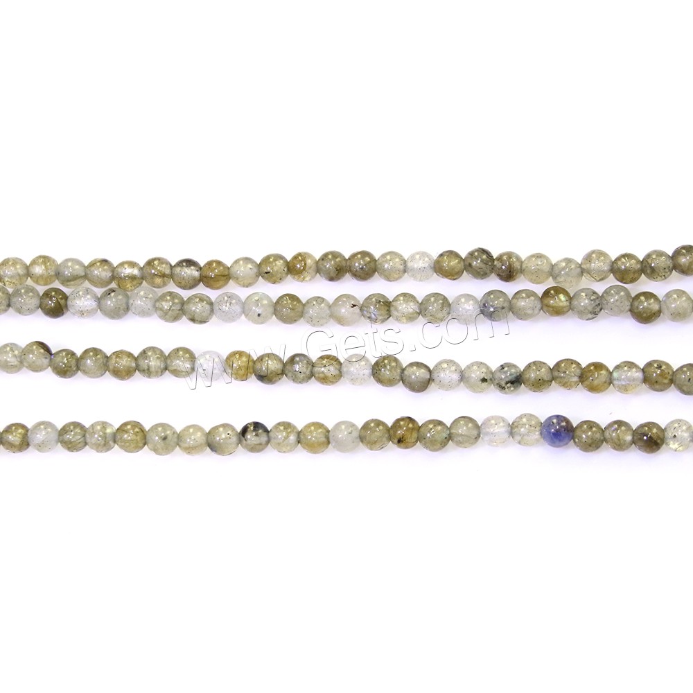 Perles en labradorite, Rond, naturel, normes différentes pour le choix, Trou:Environ 0.5mm, Longueur:Environ 16.5 pouce, Vendu par brin