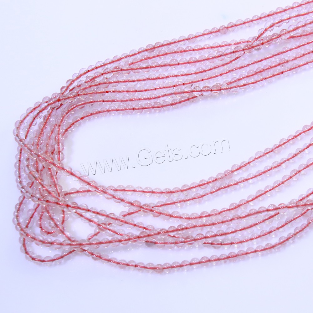 Cherry Quartz Bead, Round, natural, different size for choice, Hole:Approx 0.5mm, Length:Approx 16 Inch, Sold By Strand