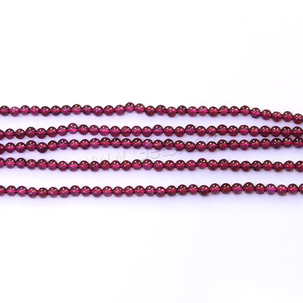 Natural Garnet Beads, Round, January Birthstone & different size for choice, Hole:Approx 0.5mm, Length:Approx 15.5 Inch, Sold By Strand