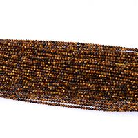 Tigerauge, rund, natürlich, verschiedene Größen vorhanden, Bohrung:ca. 0.5mm, Länge:ca. 15.5 ZollInch, verkauft von Strang