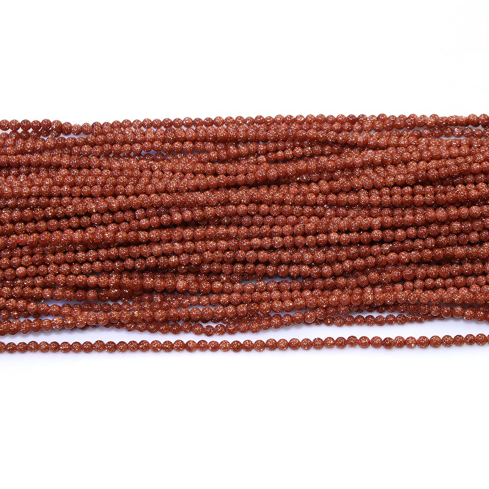 Goldstone Beads, Round, natural, different size for choice, Hole:Approx 0.5mm, Length:Approx 16 Inch, Sold By Strand