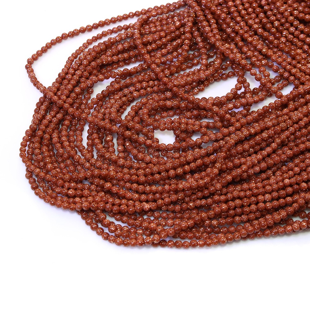 Goldstone Beads, Round, natural, different size for choice, Hole:Approx 0.5mm, Length:Approx 16 Inch, Sold By Strand