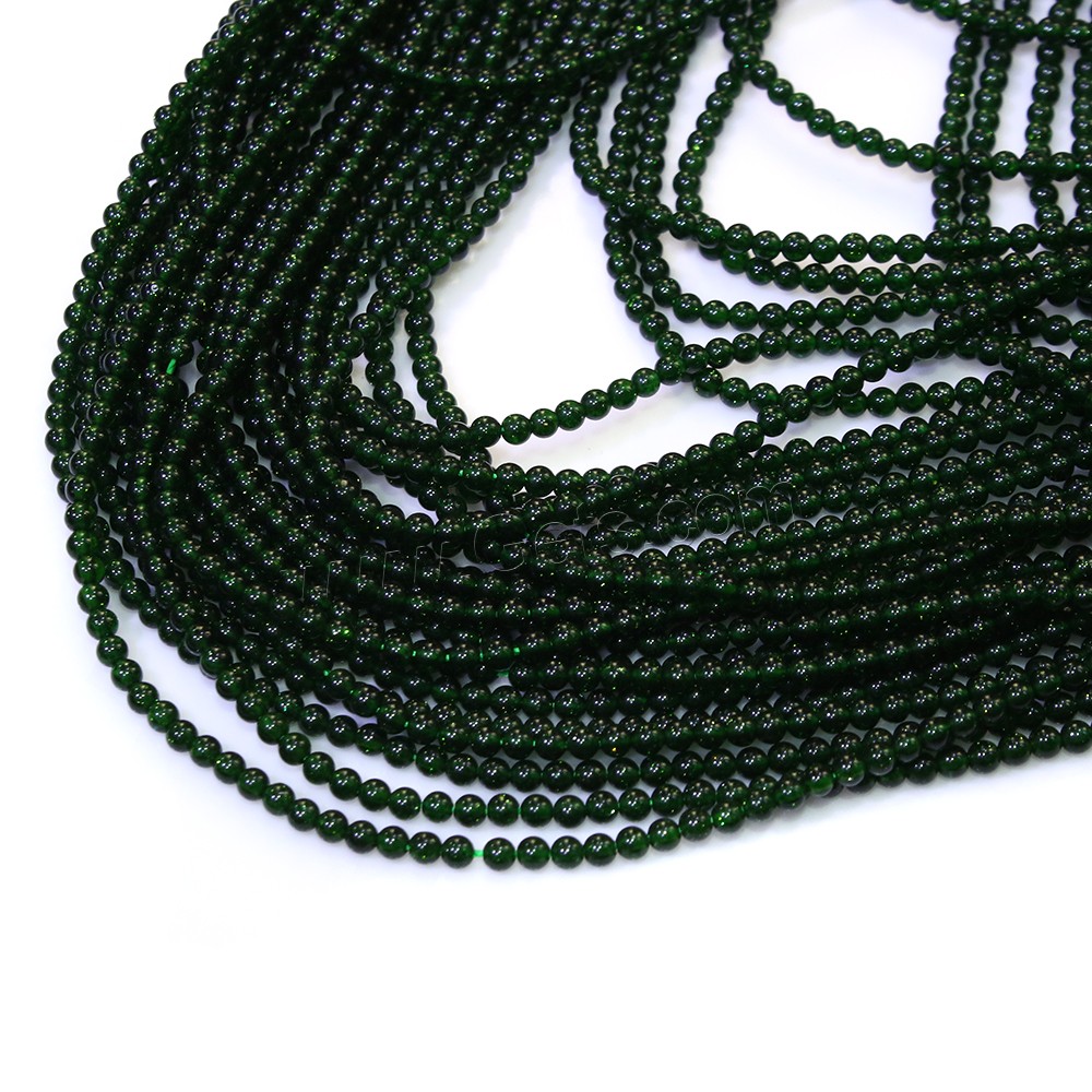 Green Goldstone Beads, Round, natural, different size for choice, Hole:Approx 0.5mm, Length:Approx 15.5 Inch, Sold By Strand