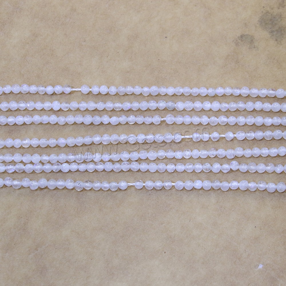 Mondstein Perlen, rund, verschiedene Größen vorhanden, Bohrung:ca. 0.5mm, Länge:ca. 16 ZollInch, verkauft von Strang
