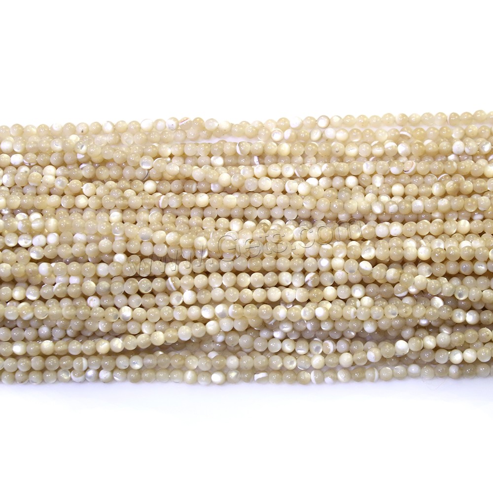 Natural Freshwater Shell Beads, Round, different size for choice, Hole:Approx 0.5mm, Length:Approx 16 Inch, Sold By Strand