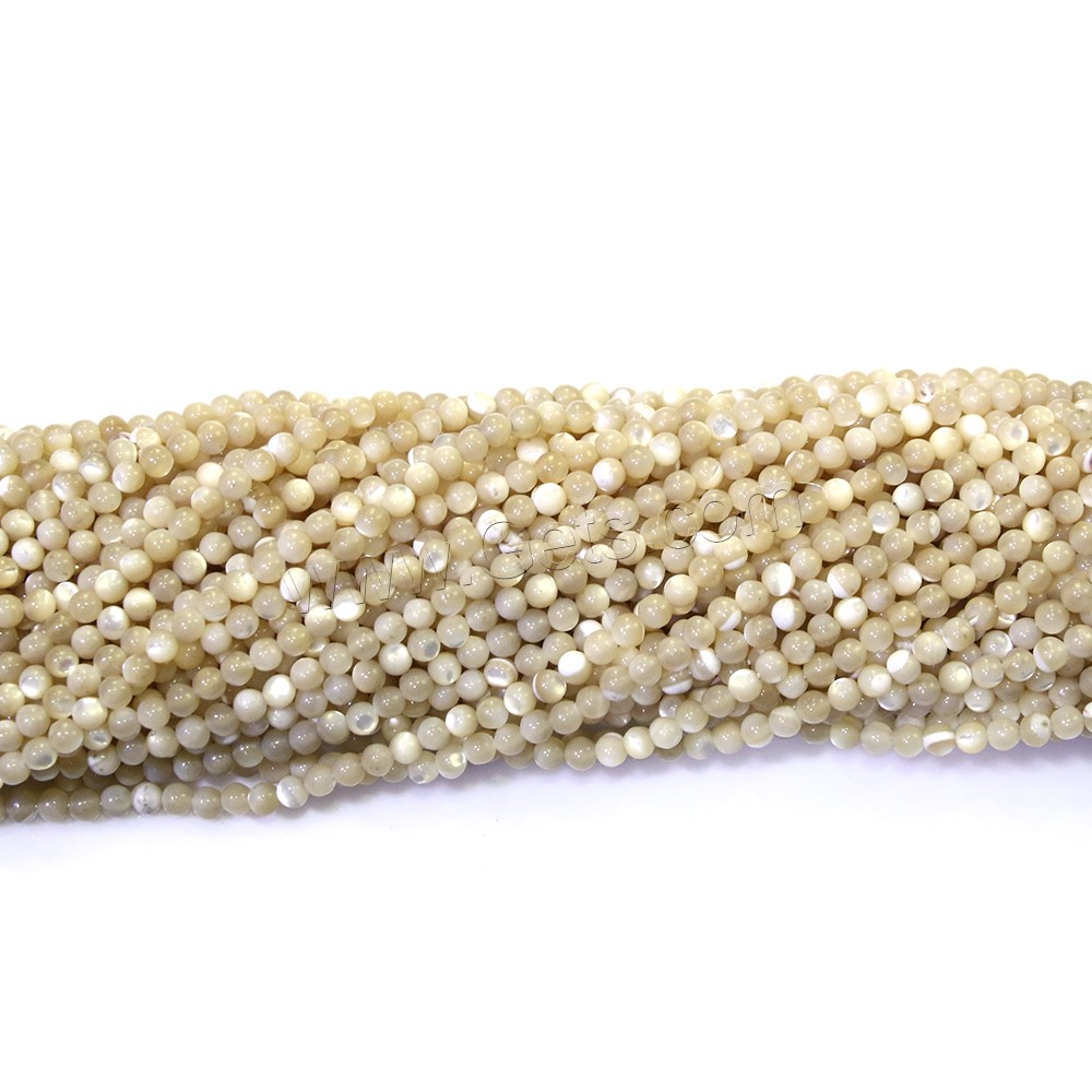 Perles en coquille naturel, Rond, normes différentes pour le choix, Trou:Environ 0.5mm, Longueur:Environ 16 pouce, Vendu par brin