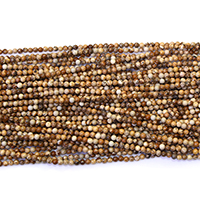Landschafts-Jaspis Perlen, Bild Jaspis, rund, natürlich, verschiedene Größen vorhanden, Bohrung:ca. 0.5mm, Länge:ca. 16.5 ZollInch, verkauft von Strang