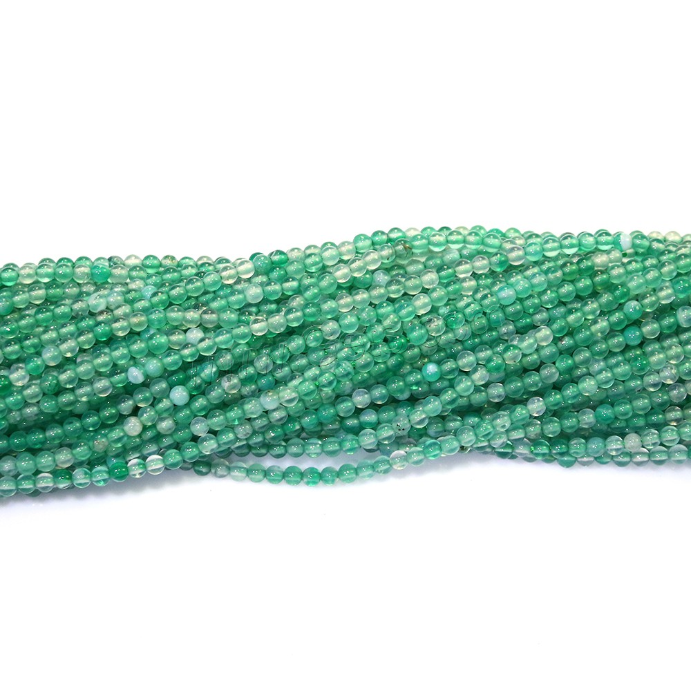Natural Green Agate Beads, Round, different size for choice, Hole:Approx 0.5mm, Length:Approx 16 Inch, Sold By Strand