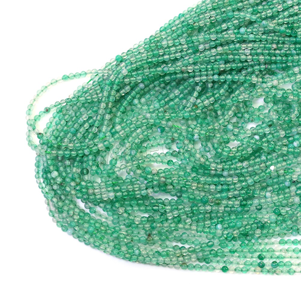 Натуральные зеленые агатовые бусины , зеленый агат, Круглая, натуральный, разный размер для выбора, отверстие:Приблизительно 0.5mm, длина:Приблизительно 16 дюймовый, продается Strand