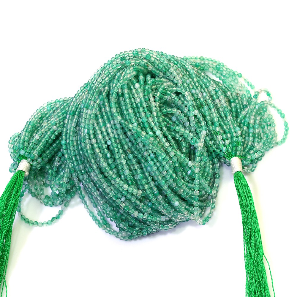 Natural Green Agate Beads, Round, different size for choice, Hole:Approx 0.5mm, Length:Approx 16 Inch, Sold By Strand