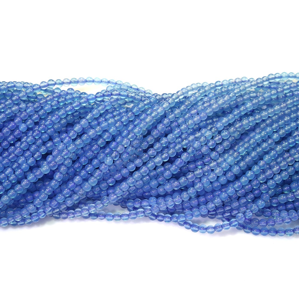 Бусины из натурального голубого Агата, голубой агат, Круглая, натуральный, разный размер для выбора, отверстие:Приблизительно 0.5mm, длина:Приблизительно 16 дюймовый, продается Strand