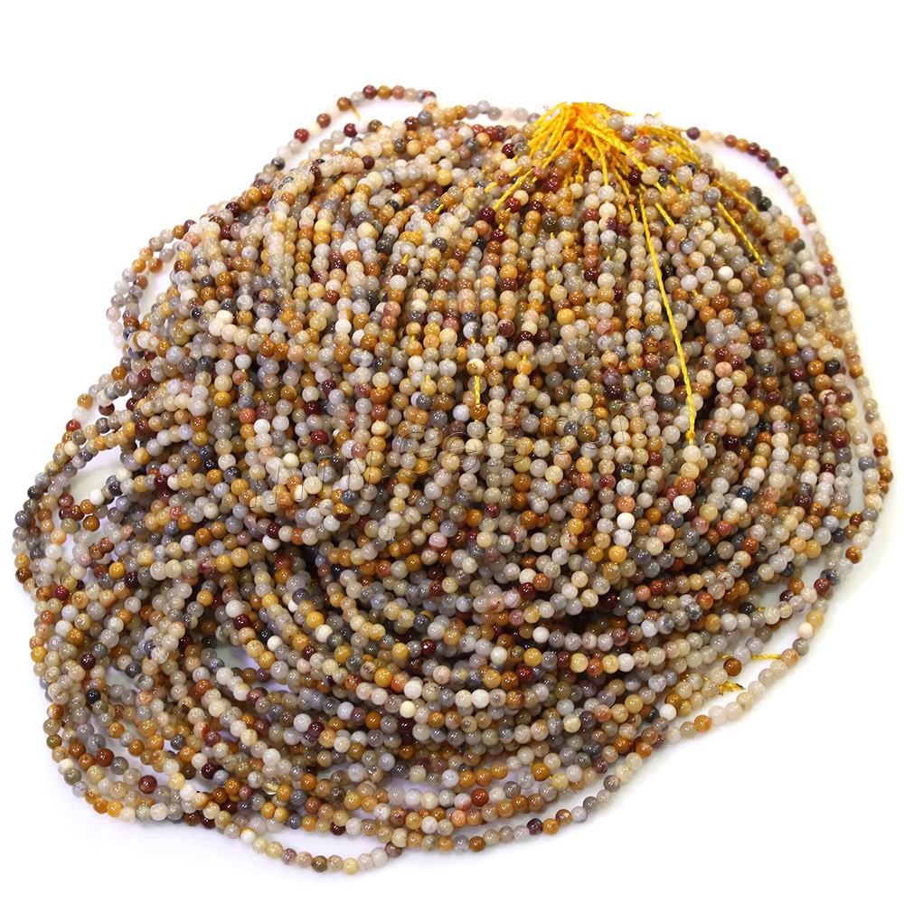 Natürliche verrückte Achat Perlen, Verrückter Achat, rund, verschiedene Größen vorhanden, Bohrung:ca. 0.5mm, Länge:ca. 16.5 ZollInch, verkauft von Strang