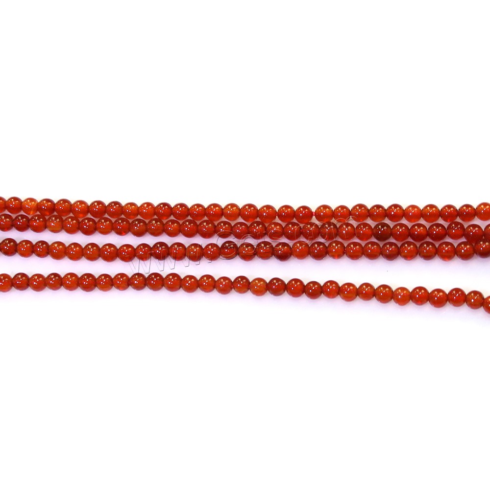 Natural Red Agate Beads, Round, different size for choice, Hole:Approx 0.5mm, Length:Approx 15.5 Inch, Sold By Strand