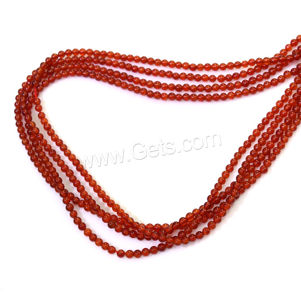 Natural Red Agate Beads, Round, different size for choice, Hole:Approx 0.5mm, Length:Approx 15.5 Inch, Sold By Strand