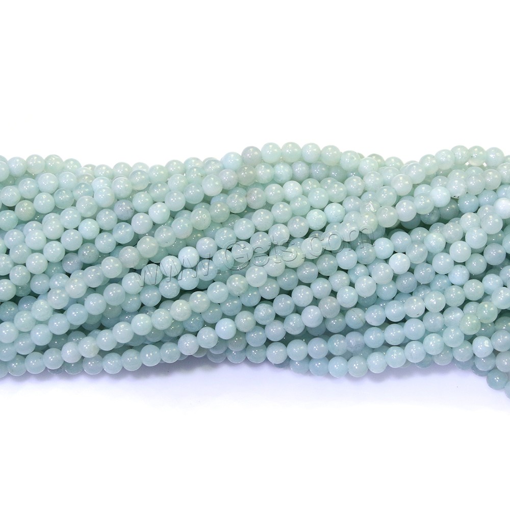 Perles amazonite, Rond, naturel, normes différentes pour le choix, Trou:Environ 0.5mm, Longueur:Environ 16.5 pouce, Vendu par brin