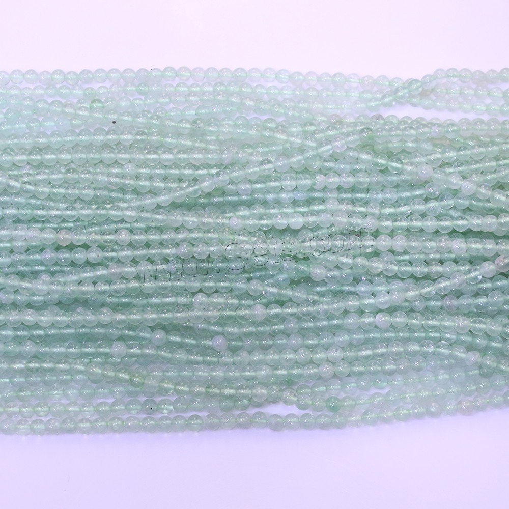 Green Fluorite Beads, Round, natural, different size for choice, Hole:Approx 0.5mm, Length:Approx 16 Inch, Sold By Strand
