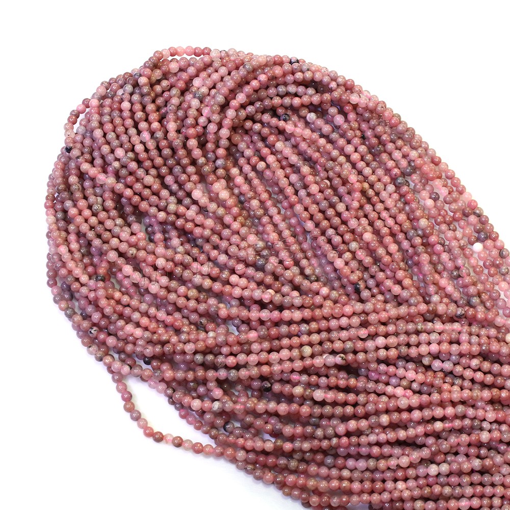 Rhodonite Beads, Rhodochrosite, Round, natural, different size for choice, Hole:Approx 0.5mm, Length:Approx 16 Inch, Sold By Strand