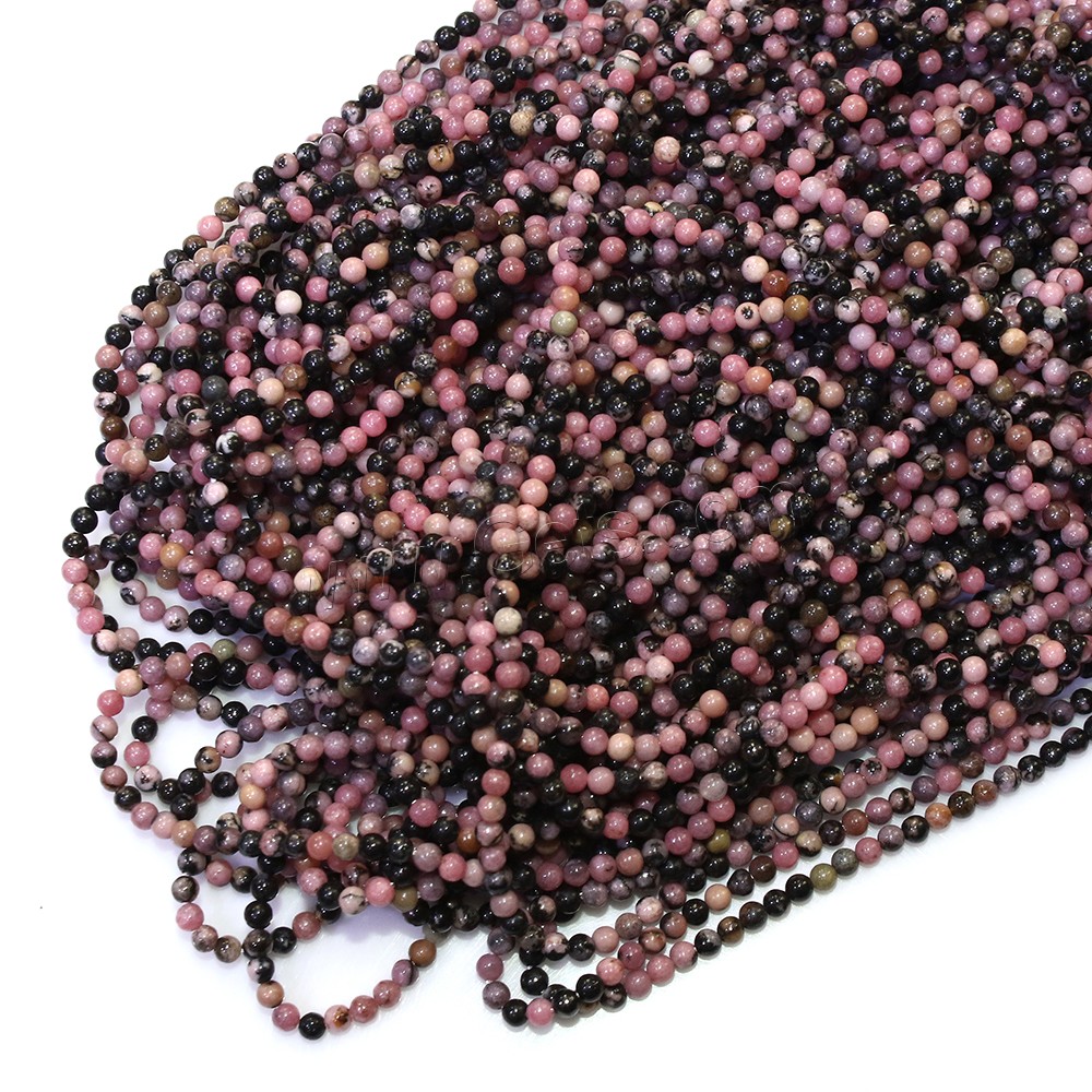 Rhodonite Beads, Rhodochrosite, Round, natural, different size for choice, Hole:Approx 0.5mm, Length:Approx 16 Inch, Sold By Strand