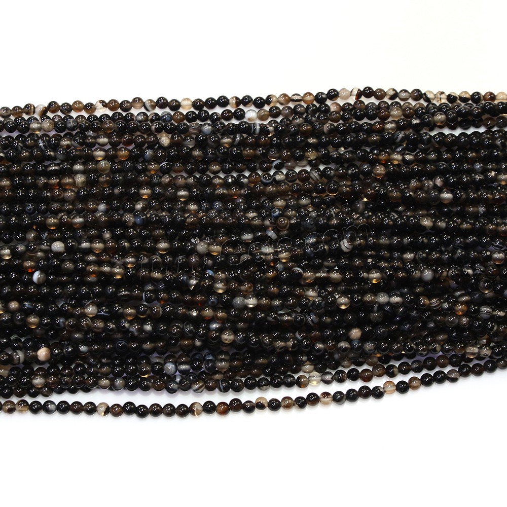 Kaffee Achat Perlen, rund, natürlich, verschiedene Größen vorhanden, Bohrung:ca. 0.5mm, Länge:ca. 16 ZollInch, verkauft von Strang