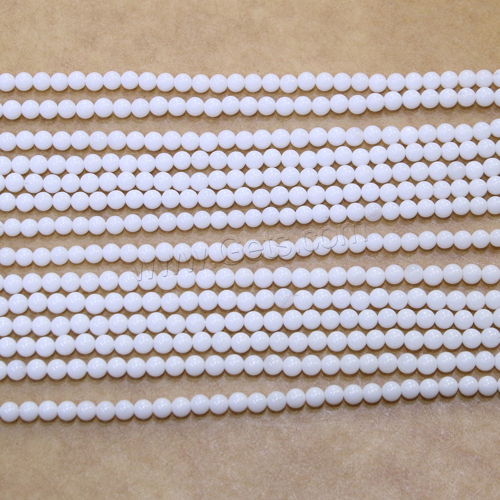 White Porcelain Beads, Round, natural, different size for choice, Hole:Approx 0.5mm, Length:Approx 16.5 Inch, Sold By Strand