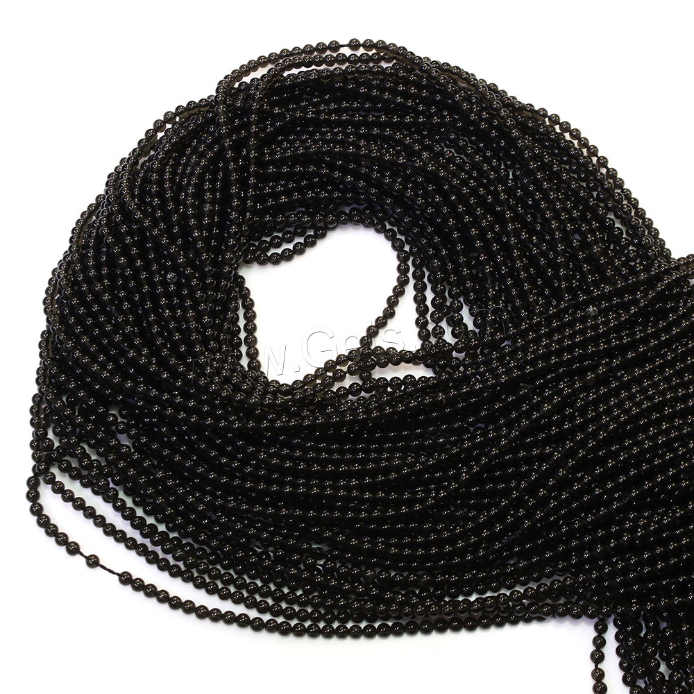 Perles obsidienne noire, Obsidien noir, Rond, normes différentes pour le choix, Trou:Environ 0.5mm, Longueur:Environ 16 pouce, Vendu par brin