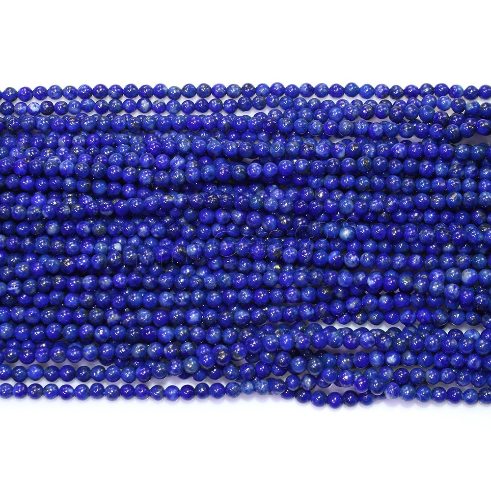 Natural Lapis Lazuli Beads, Round, different size for choice, Grade AB, Hole:Approx 0.5mm, Length:Approx 16 Inch, Sold By Strand