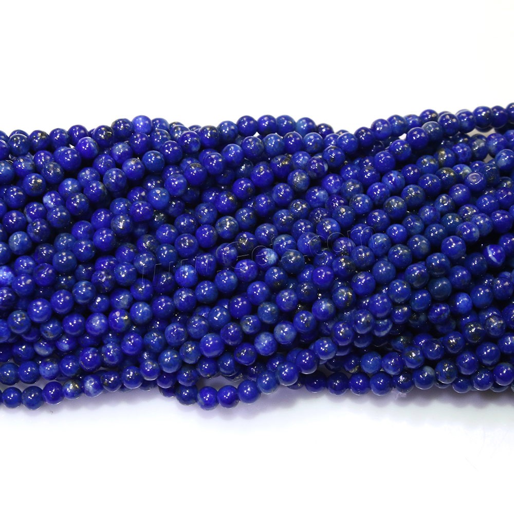 Natural Lapis Lazuli Beads, Round, different size for choice, Grade AB, Hole:Approx 0.5mm, Length:Approx 16 Inch, Sold By Strand
