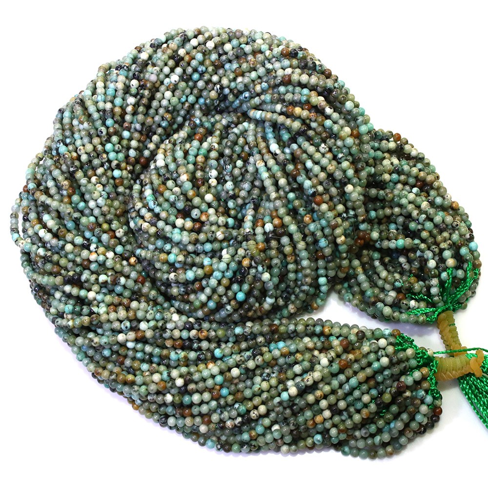 Natural African Turquoise Beads, Round, different size for choice, Hole:Approx 0.5mm, Length:Approx 16 Inch, Sold By Strand