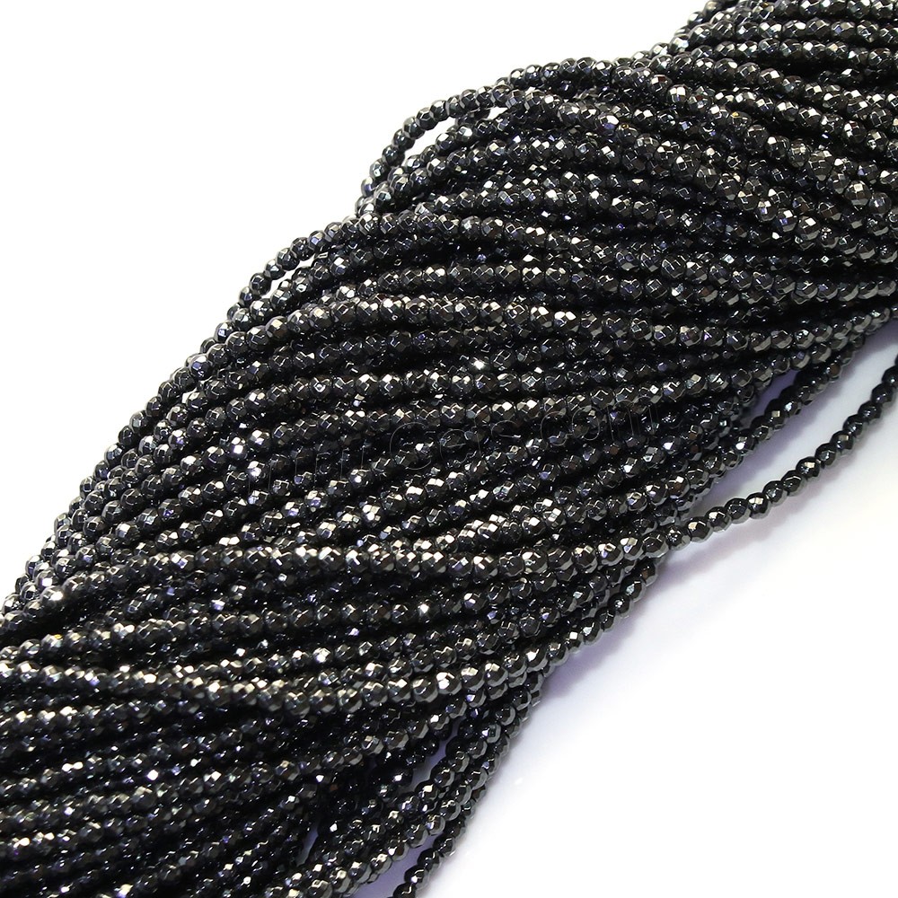 Non Magnetic Hematite Beads, Round, different size for choice & faceted, Hole:Approx 0.5mm, Length:Approx 16 Inch, Sold By Strand