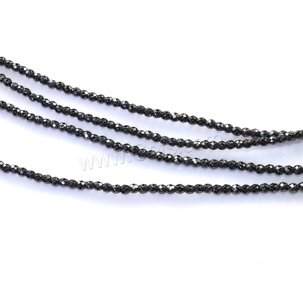 Non Magnetic Hematite Beads, Round, different size for choice & faceted, Hole:Approx 0.5mm, Length:Approx 16 Inch, Sold By Strand
