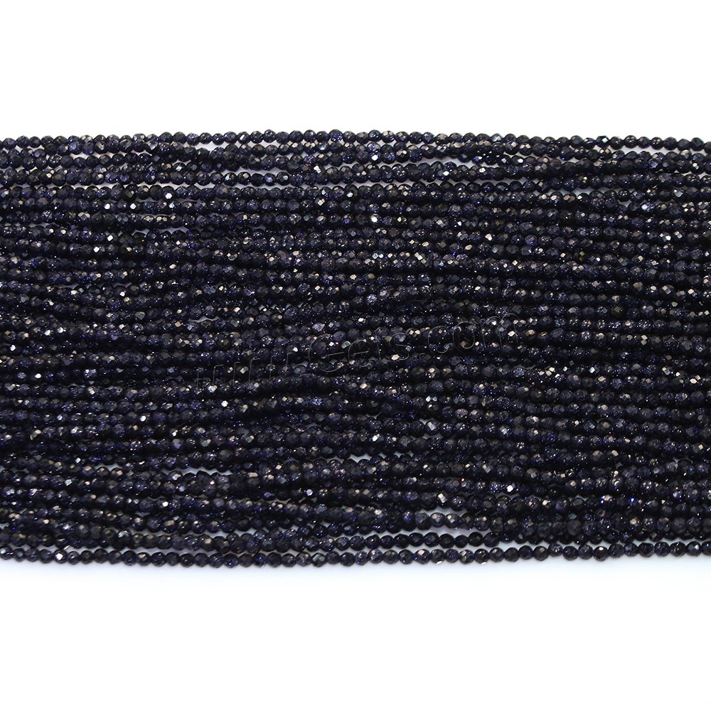 Blue Goldstone Beads, Round, natural, different size for choice & faceted, Hole:Approx 0.5mm, Length:Approx 16 Inch, Sold By Strand