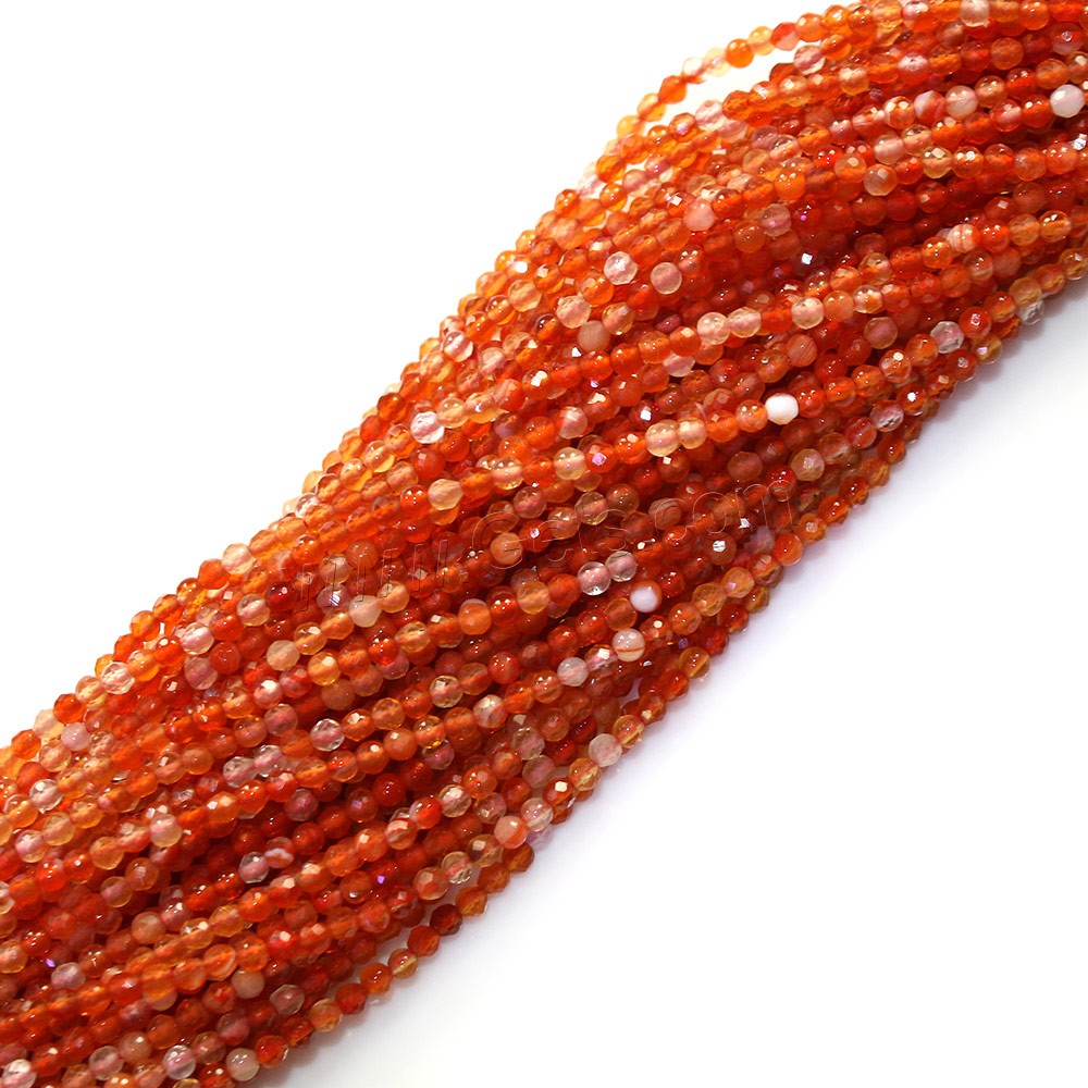 Natural Red Agate Beads, Round, different size for choice & faceted, Hole:Approx 0.5mm, Length:Approx 15.5 Inch, Sold By Strand