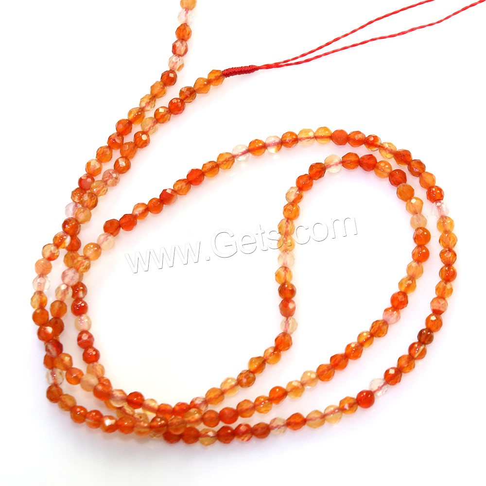 Natural Red Agate Beads, Round, different size for choice & faceted, Hole:Approx 0.5mm, Length:Approx 15.5 Inch, Sold By Strand