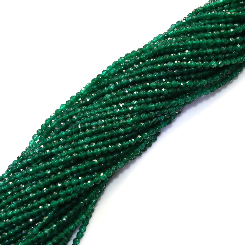 Jade White Bead, Round, different size for choice & faceted, green, Hole:Approx 0.5mm, Length:Approx 16 Inch, Sold By Strand