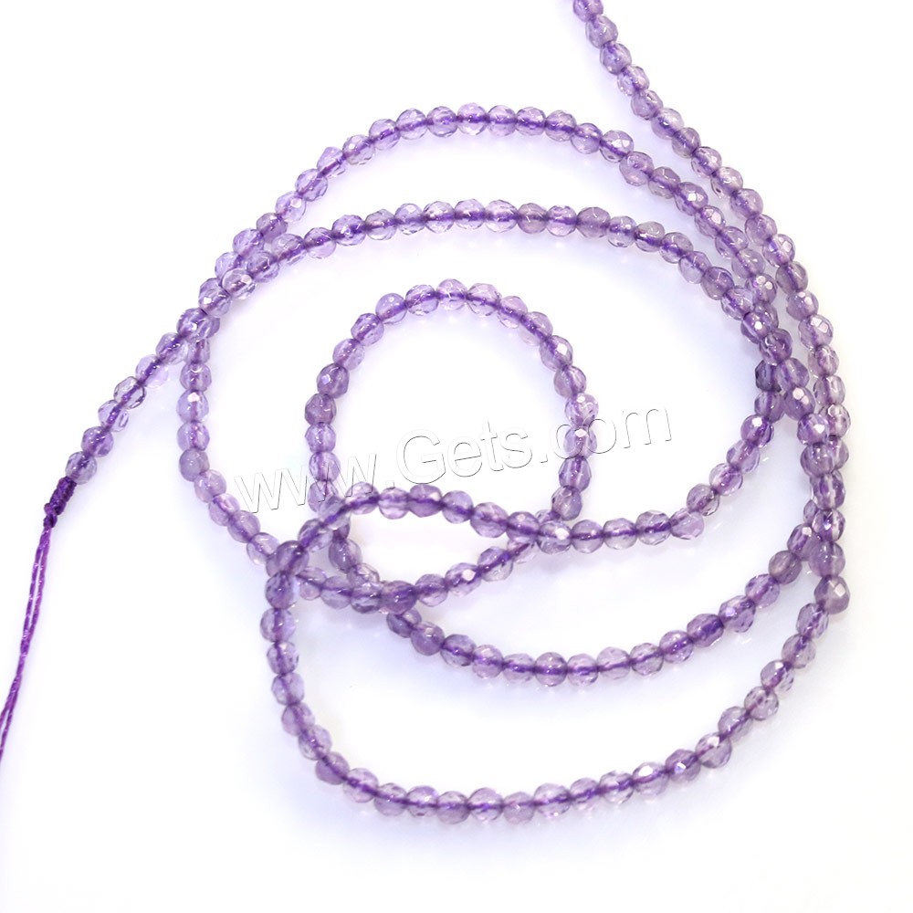 Natural Amethyst Beads, Round, February Birthstone & different size for choice & faceted, Grade A, Hole:Approx 0.5mm, Length:Approx 15 Inch, Sold By Strand