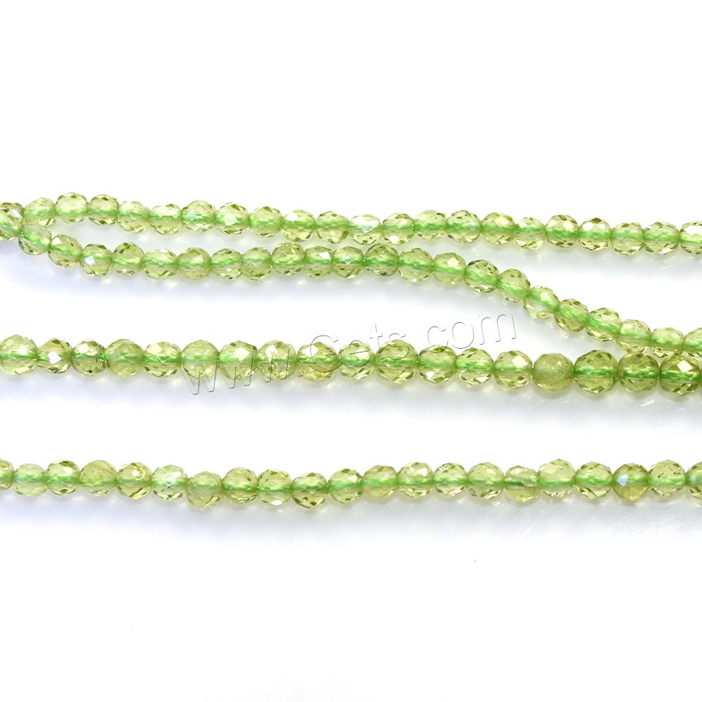 Peridot Beads, Peridot Stone, Round, natural, August Birthstone & different size for choice & faceted, Grade A, Hole:Approx 0.5mm, Length:Approx 16 Inch, Sold By Strand