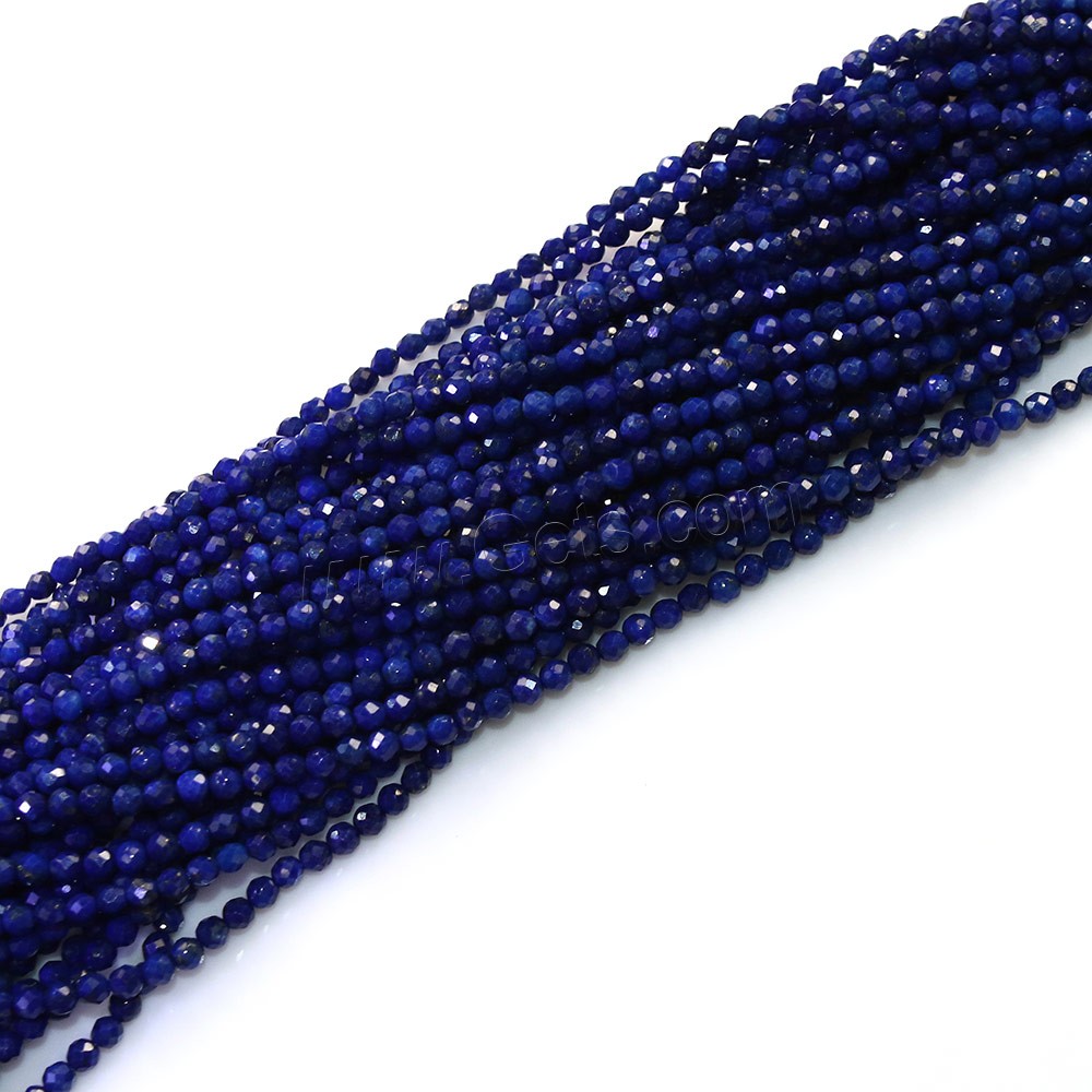 Natural Lapis Lazuli Beads, Round, different size for choice & faceted, Grade A, Hole:Approx 0.5mm, Length:Approx 16 Inch, Sold By Strand