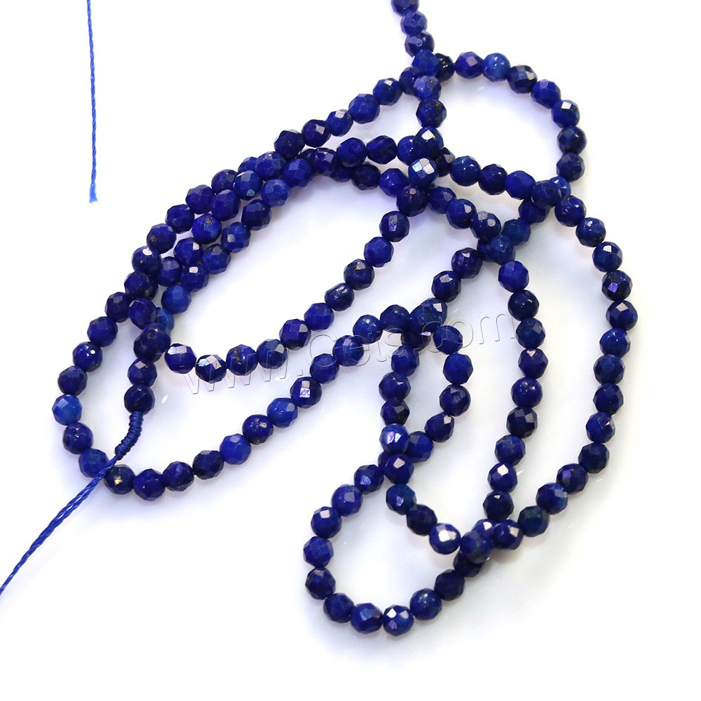 Natural Lapis Lazuli Beads, Round, different size for choice & faceted, Grade A, Hole:Approx 0.5mm, Length:Approx 16 Inch, Sold By Strand