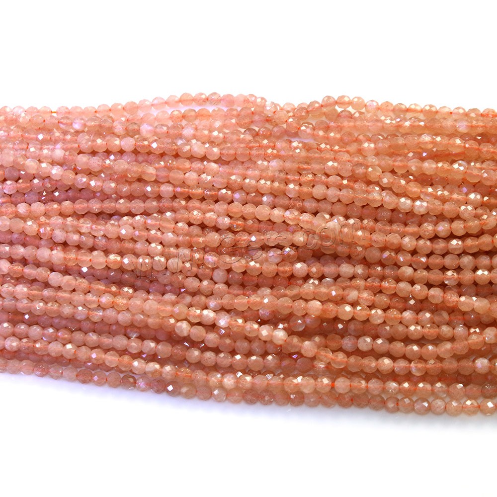 Mondstein Perlen, rund, verschiedene Größen vorhanden & facettierte, Bohrung:ca. 0.5mm, Länge:ca. 16 ZollInch, verkauft von Strang