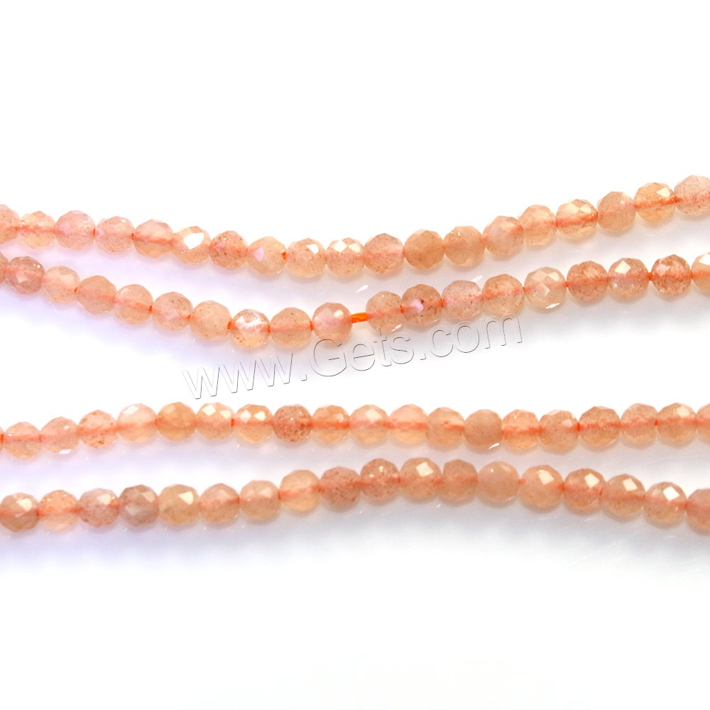 Natural Moonstone Beads, Round, different size for choice & faceted, Hole:Approx 0.5mm, Length:Approx 16 Inch, Sold By Strand