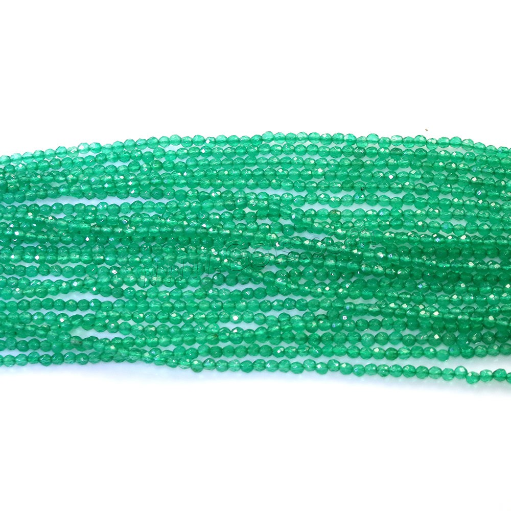 Натуральные зеленые агатовые бусины , зеленый агат, Круглая, натуральный, разный размер для выбора & граненый, отверстие:Приблизительно 0.5mm, длина:Приблизительно 16 дюймовый, продается Strand