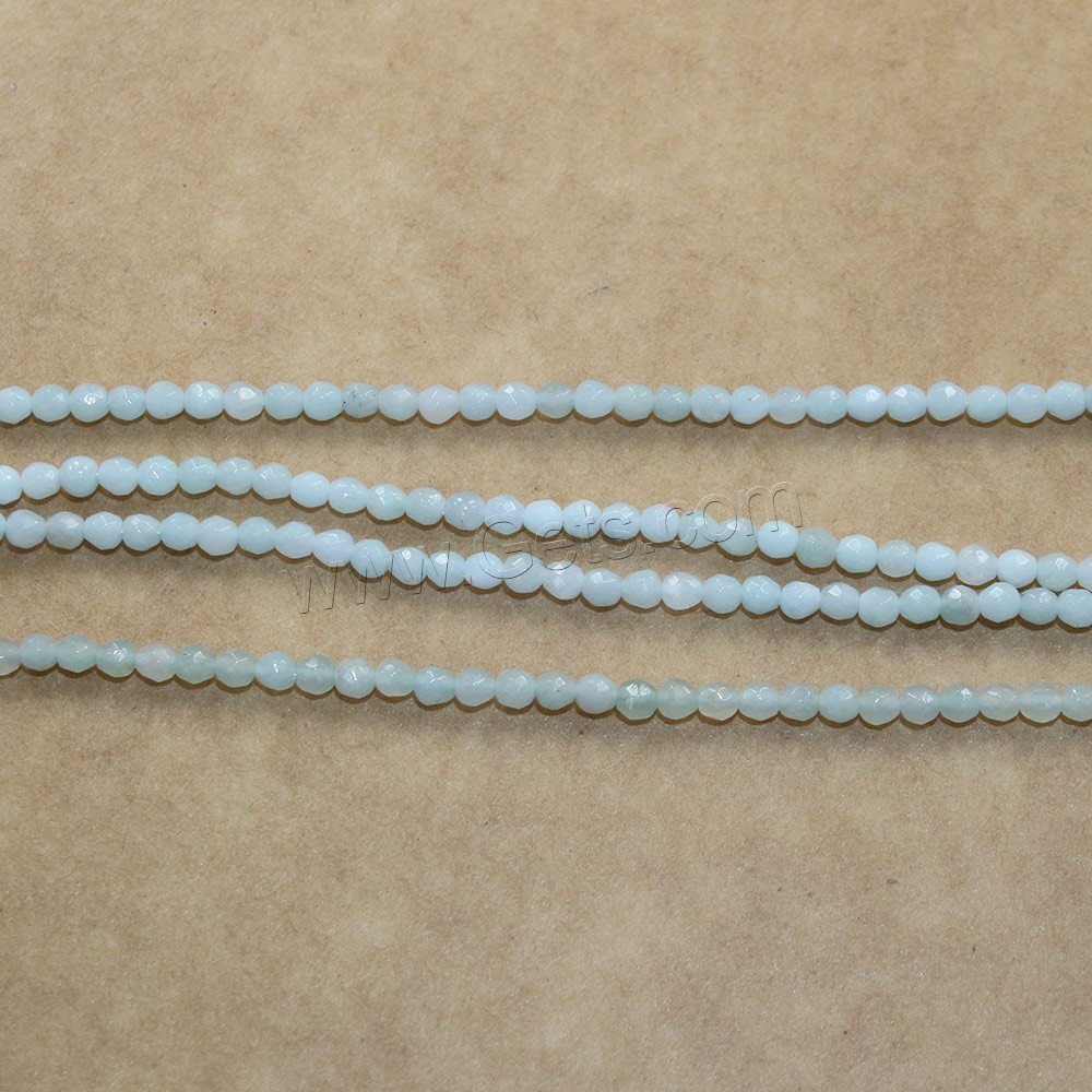 Amazonit Perlen, rund, natürlich, verschiedene Größen vorhanden & facettierte, Bohrung:ca. 0.5mm, Länge:ca. 16 ZollInch, verkauft von Strang