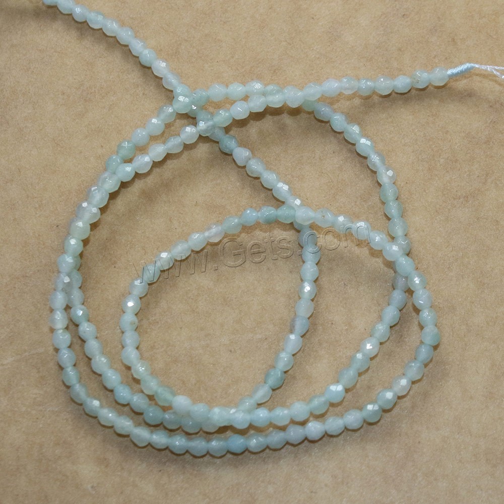 Amazonite Beads, Round, natural, different size for choice & faceted, Hole:Approx 0.5mm, Length:Approx 16 Inch, Sold By Strand