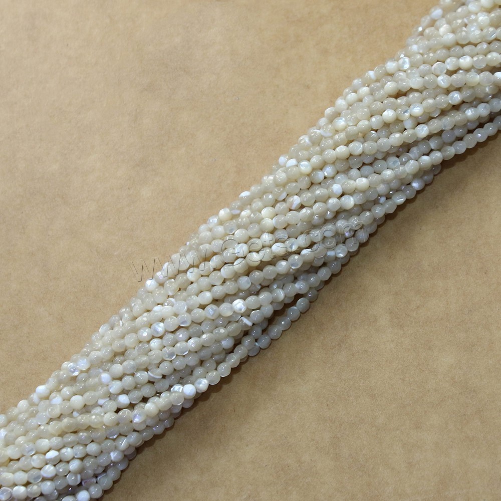 Perles en coquille naturel, Rond, normes différentes pour le choix, Trou:Environ 0.5mm, Longueur:Environ 15.5 pouce, Vendu par brin