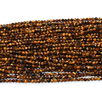 Tiger Eye Beads, Round, natural & faceted Approx 0.5mm Approx 16 Inch 