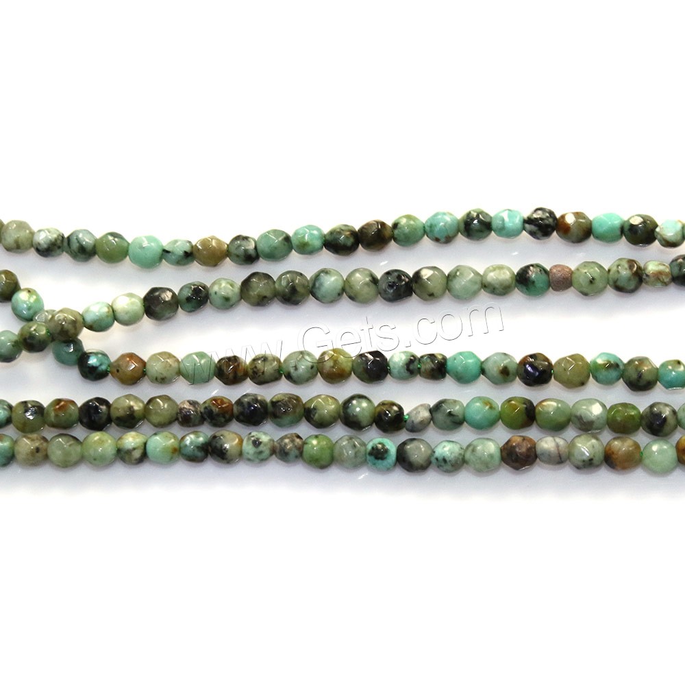 Naturelles perles Turquoise africaines, turquoise africaine naturelle, Rond, normes différentes pour le choix & facettes, Trou:Environ 0.5mm, Longueur:Environ 16 pouce, Vendu par brin
