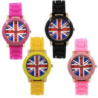 Women Wrist Watch, Silicone, with Glass & Zinc Alloy, plated, with rhinestone 40.5mm Approx 9.4 Inch 