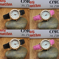 Women Wrist Watch, PU Leather, with Glass & Zinc Alloy, plated 29mm Approx 8.3 Inch 