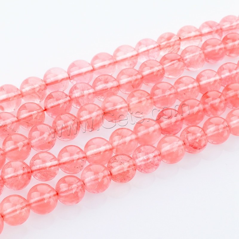 Glass Gemstone Beads, Round, different size for choice, cherry quartz, Hole:Approx 1mm, Length:Approx 15 Inch, Sold By Strand