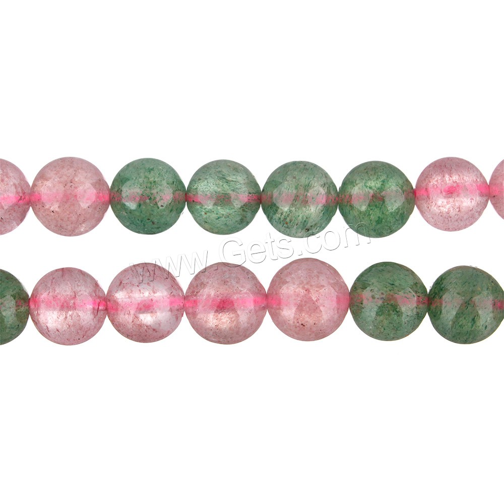 Strawberry Quartz Perle, rund, natürlich, verschiedene Größen vorhanden, Länge:ca. 15 ZollInch, verkauft von Strang